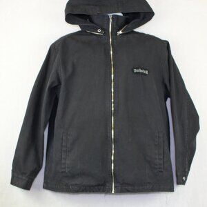 Vintage 90s Darkstar Skateboard Gothic Hooded Canvas Jacket Mens Small